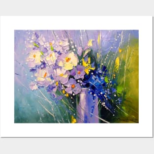 A bouquet of morning flowers in a glass Posters and Art